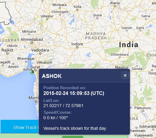 Сухогруз ASHOК - западное побережье Индии,Аравийское море.jpg